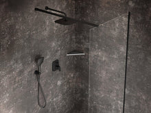 Cargar imagen en el visor de la galería, Black ABS overhead shower, square
